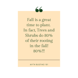 Fall is a great time to plant.