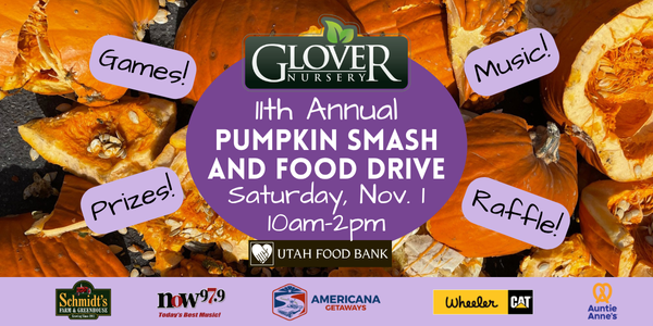 Glover Nursery Annual Pumpkin Smash and Food Drive Family Event